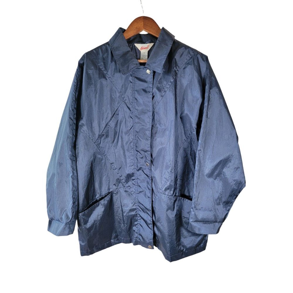 VTG Haband Mens Size Medium Blue Windbreaker Lightweight Full Zip Jacket - Picture 3 of 4